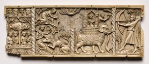Paneel van een Kist met Scènes uit Hofromances, 1330-1350 of later
