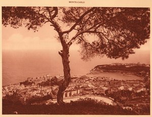 Panorama van Monte-Carlo genomen vanaf de Turbie-weg, 1930 door Unbekannt
