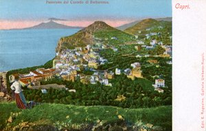 Panorama van het Castello di Barbarossa, Capri, Italië, begin 20e eeuw door Unbekannt