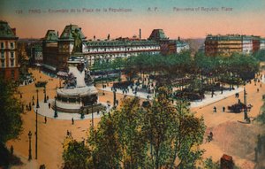Panorama van de Place de la République, Parijs door Unbekannt