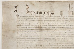 Pauselijke bul die het charter van Bisschop Henry Wardlaw bevestigt, recto door Unbekannt