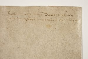 Pauselijke bul die het charter van bisschop Henry Wardlaw bevestigt, verso door Unbekannt