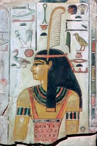 Papyrus afbeelding van de godin Maat