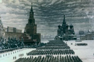Parade op het Rode Plein, december 1947, Moskou, Rusland door Unbekannt