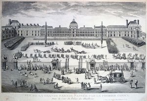 Parade van de troepen tijdens de Grote Parade, Tuilerieënpaleis, 19e eeuw