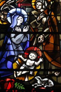 Parijs, Frankrijk Saint-Dominique kerk glas-in-lood: Geboortetafereel, Parijs, Frankrijk door Unbekannt