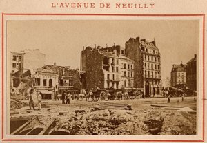 Parijse Commune (1871): uitzicht op de avenue de Neuilly in Parijs in mei 1871. Foto van Pierre Pepetit