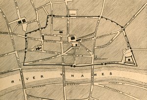 Deel van modern Londen, met de oude muur, 1897 door Unbekannt