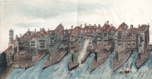 Deel van de Oude London Bridge, c1600