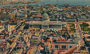 Gedeeltelijk luchtbeeld van de stad, Havana, Cuba, c1910 door Unbekannt