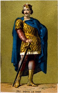 Pepijn de Korte, koning der Franken vanaf 751, 19e eeuw
