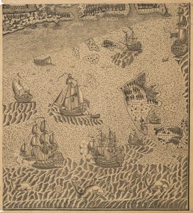 Vloot van Peter de Grote in de Onega-baai, ca. 1707