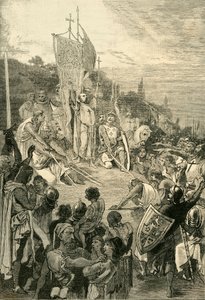 Peter de Kluizenaar predikt de Eerste Kruistocht, 1095-1099, 1890 door Unbekannt