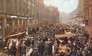 Petticoat Lane markt op een zondagochtend, Londen, c1910