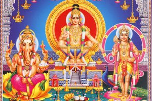 Afbeelding van hindoegoden Ganesh, Ayappa & Subramania India