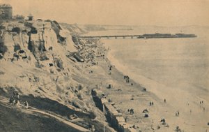 Pier en zand van Dudley Chine Boscombe Pier in de verte, 1929 door Unbekannt