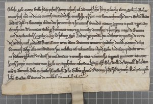 Pittance writ: Charter die aalmoezen verleent aan de Kerk van Sint Andreas de Apostel door Unbekannt