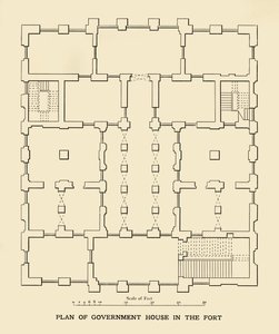 Plan van het Regeringshuis in het Fort, 1925 door Unbekannt