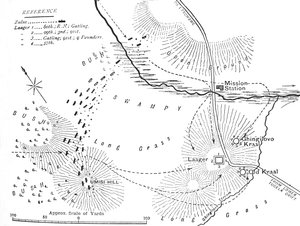 Plan van de Slag bij Ghingilovo, ca. 1880
