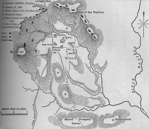 Plan van de slag bij Laings Nek 28 januari 1881, ca. 1880s door Unbekannt