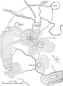 Plan van de Slag bij Ulundi, 4 juli 1879 door Unbekannt