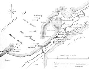 Plan van het bombardement van Alexandrië, 11 juli 1882, ca. 1882