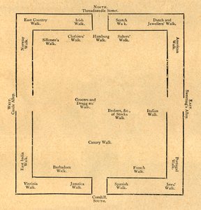 Plan van de Beurs in 1837, 1897 door Unbekannt