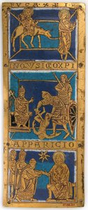 Plaquette van een draagbaar altaar met scènes uit het leven van Jezus, Duits, ca. 1160-80