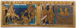 Plaquette van een draagbaar altaar met scènes uit het leven van Jezus