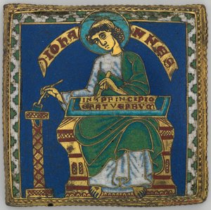 Plaquette met Sint Jan de Evangelist door Unbekannt