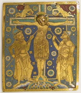 Plaquette met de kruisiging tussen Longinus en Stephaton en personificaties..., Duits, ca. 1200 door Unbekannt