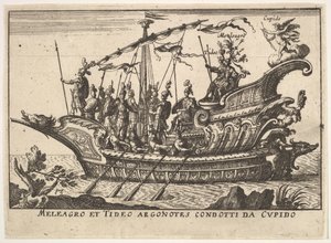 Argonauten Meleager en Tydeus geleid door Cupido