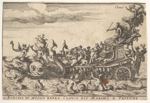 Plaat 16: Schip van Muzikanten met de Zeegod Glaucus en Tritons