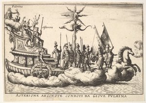 Plaat 16: De Argonaut Asterion geleid door een jonge figuur van bliksem, 1664 door Unbekannt