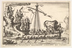 Plaat 8: Polyphemus en Palemonius geleid door Ceres Polifemo e Palemonio Argonauti condotti d...