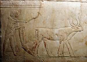 Ploegen van een Egyptische stele, 18e dynastie, 1332 v.Chr.-1323 v.Chr.