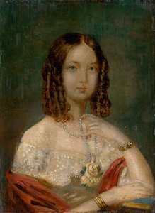 Portret van een meisje met een ketting door Unbekannt