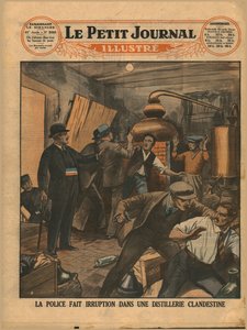 Politie-inval in een illegale distilleerderij, 1930