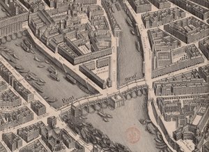 Pont Neuf. Plan de Paris, genaamd Turgot, 1739 door Unbekannt
