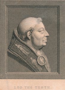 Paus Leo X 1475-1521, geboren Giovanni di Lorenzo de Medici door Unbekannt