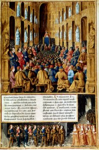 Paus Urbanus II die het Concilie van Clermont voorzit, Frankrijk, 1095 c1490 door Unbekannt