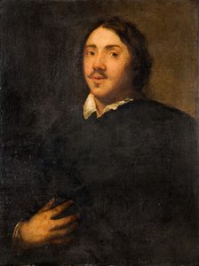 Portret van een heer in het zwart door Unbekannt