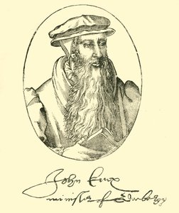 Portret en Handtekening van John Knox door Unbekannt