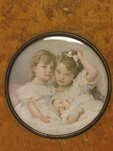 Portretminiatuur van Groothertoginnen Olga, Tatiana en Maria van Rusland door Unbekannt