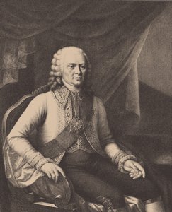 Portret van Admiraal Vasily Alexeyevich Myatlev 1694-1761 Na Józef Oleszkiewicz door Unbekannt