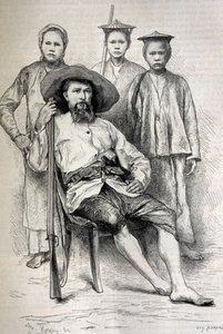 Portret van Auguste Pavie (1847-1925) Franse ontdekkingsreiziger en diplomaat in Indochina - Gravure door Unbekannt