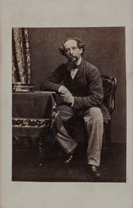 Portret van Charles Dickens 1812-1870, 1860s door Unbekannt