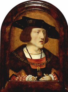 Portret van Karel V van Spanje 1500-1558, c. 1520 door Unbekannt