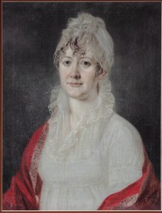 Portret van Elizaveta Alexeevna Arsenyeva, née Stolypina 1773-1845, begin 19e eeuw door Unbekannt