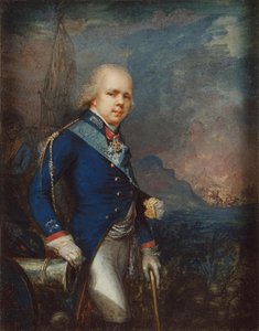 Portret van groothertog Constantijn Pavlovich van Rusland 1779-1831 voor de Slag bij Novi, 1799 door Unbekannt